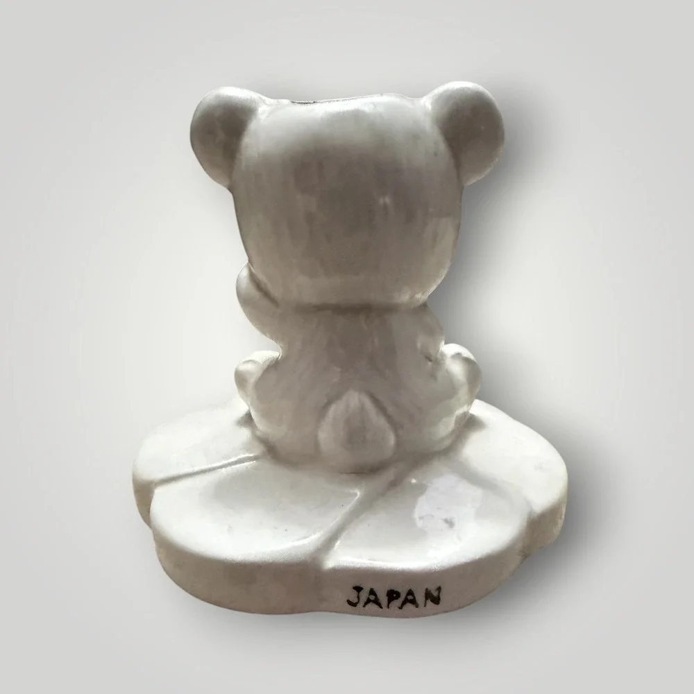 Teddy Bear Japan Cookie Press‎ White Ceramic Vintage MCM Kitsch Baking Cottage